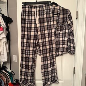 Victoria's Secret Black and White Checkered Pajama Set